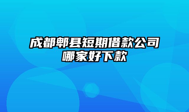 成都郫县短期借款公司哪家好下款