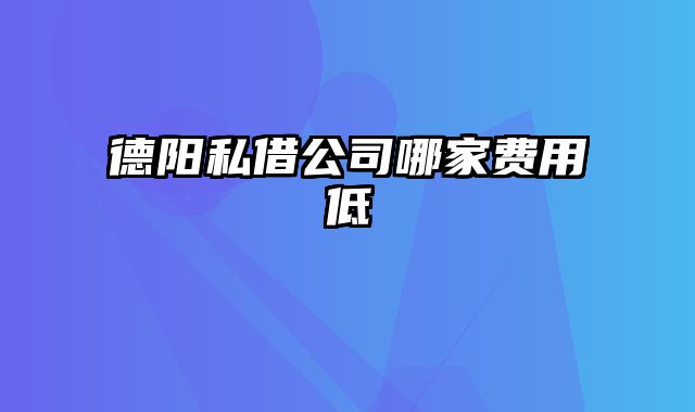 德阳私借公司哪家费用低