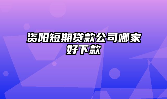 资阳短期贷款公司哪家好下款