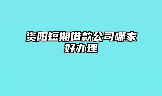 资阳短期借款公司哪家好办理