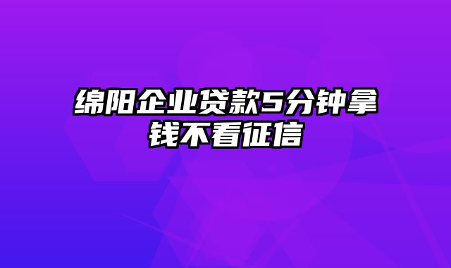 绵阳企业贷款5分钟拿钱不看征信