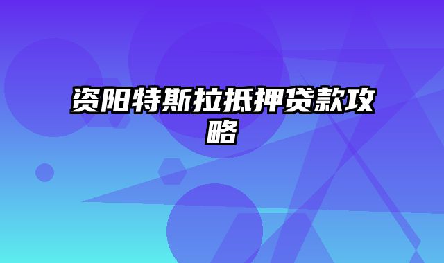 资阳特斯拉抵押贷款攻略