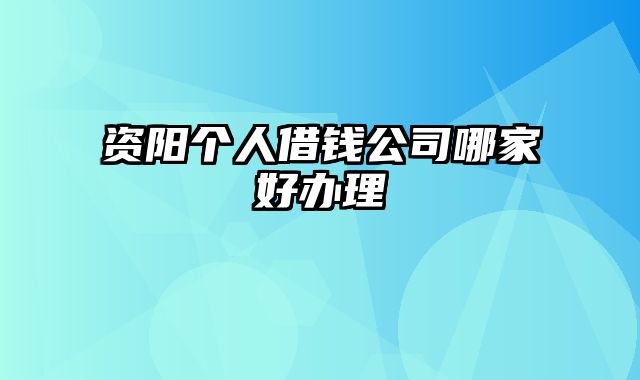 资阳个人借钱公司哪家好办理