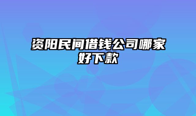 资阳民间借钱公司哪家好下款