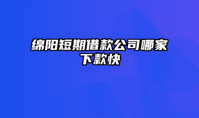 绵阳短期借款公司哪家下款快