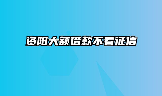 资阳大额借款不看征信