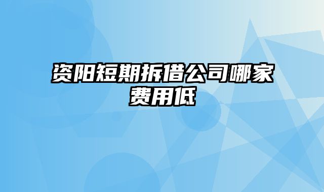 资阳短期拆借公司哪家费用低