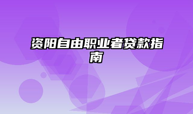 资阳自由职业者贷款指南