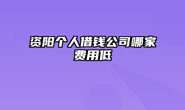 资阳个人借钱公司哪家费用低