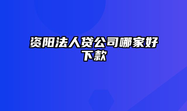 资阳法人贷公司哪家好下款