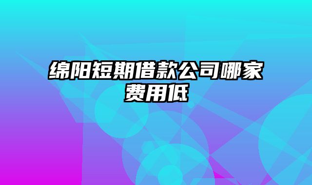 绵阳短期借款公司哪家费用低