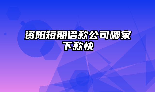 资阳短期借款公司哪家下款快