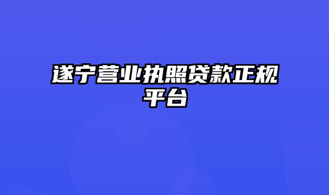 遂宁营业执照贷款正规平台