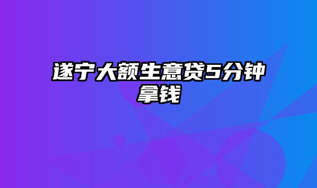 遂宁大额生意贷5分钟拿钱