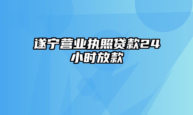 遂宁营业执照贷款24小时放款