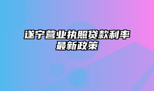 遂宁营业执照贷款利率最新政策