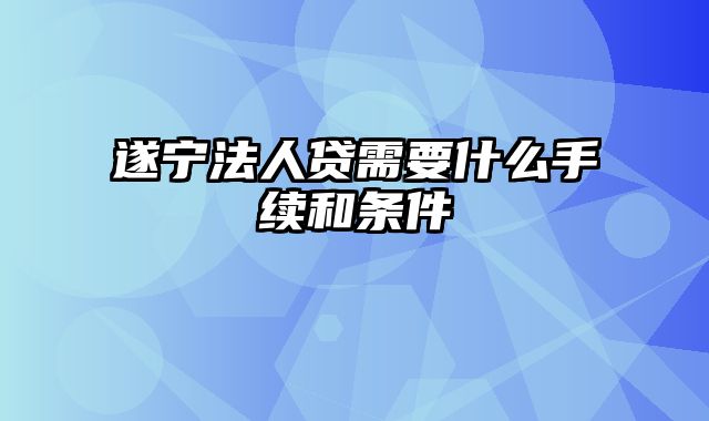 遂宁法人贷需要什么手续和条件