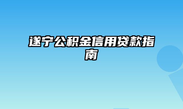 遂宁公积金信用贷款指南