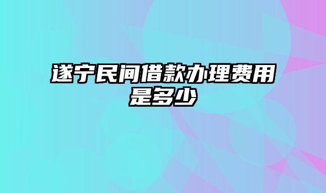 遂宁民间借款办理费用是多少