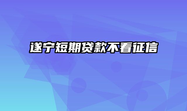 遂宁短期贷款不看征信