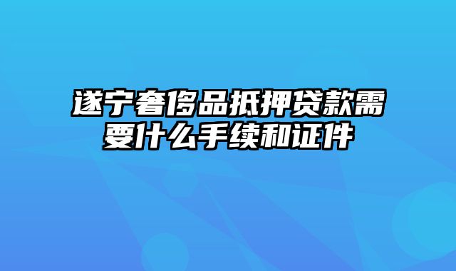 遂宁奢侈品抵押贷款需要什么手续和证件