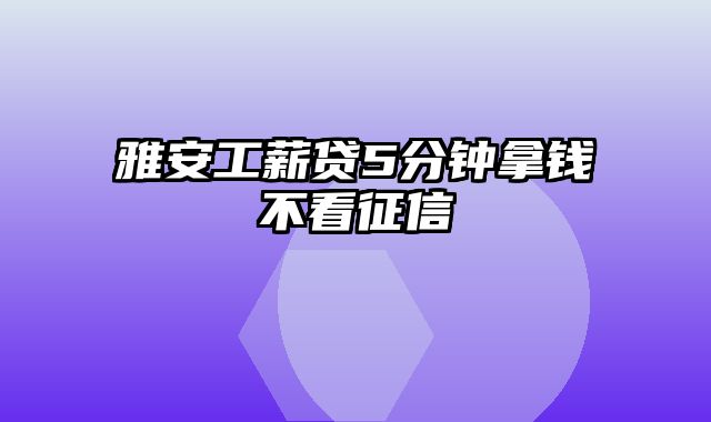 雅安工薪贷5分钟拿钱不看征信