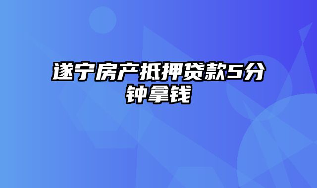 遂宁房产抵押贷款5分钟拿钱