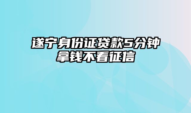 遂宁身份证贷款5分钟拿钱不看征信