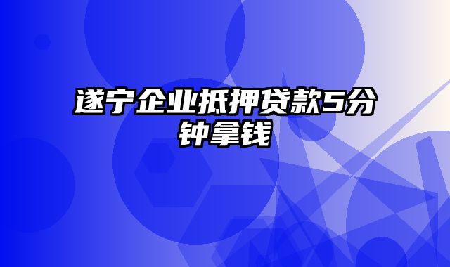 遂宁企业抵押贷款5分钟拿钱