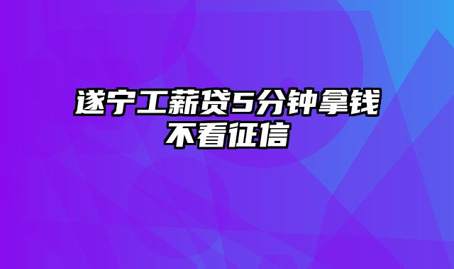 遂宁工薪贷5分钟拿钱不看征信