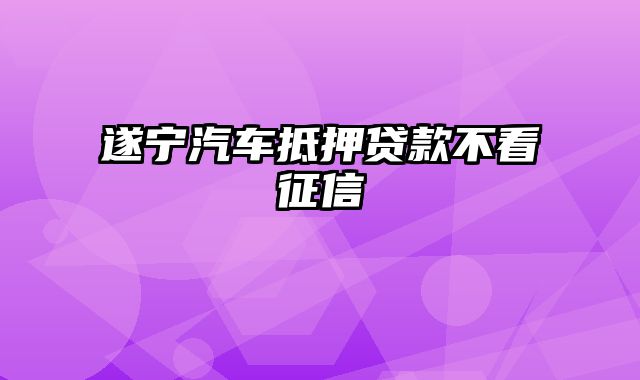 遂宁汽车抵押贷款不看征信