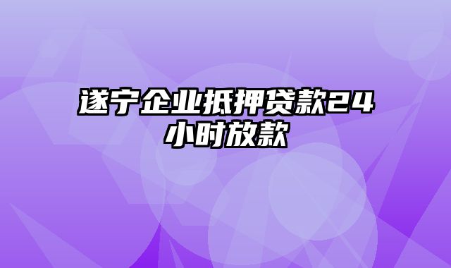 遂宁企业抵押贷款24小时放款