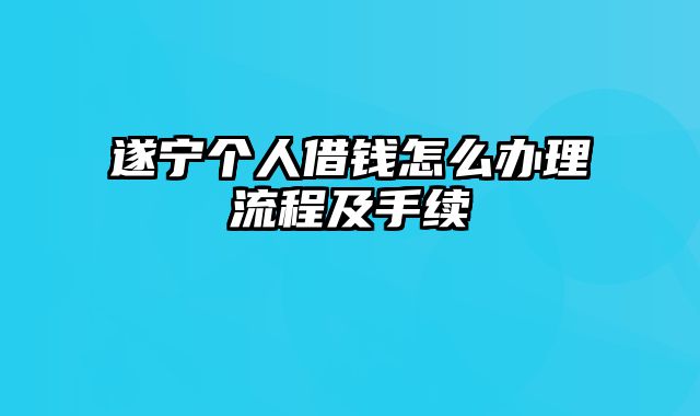 遂宁个人借钱怎么办理流程及手续