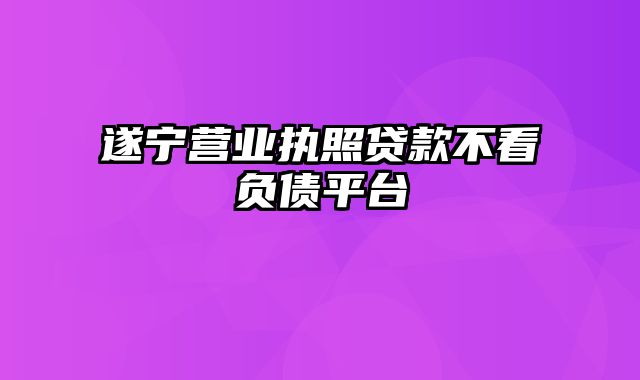 遂宁营业执照贷款不看负债平台