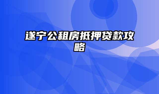 遂宁公租房抵押贷款攻略