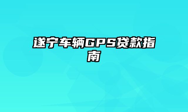 遂宁车辆GPS贷款指南