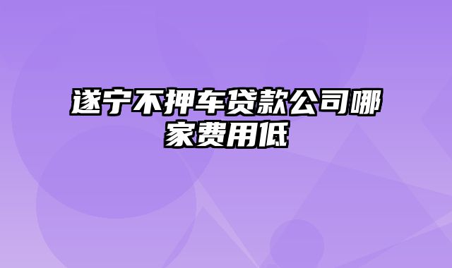 遂宁不押车贷款公司哪家费用低