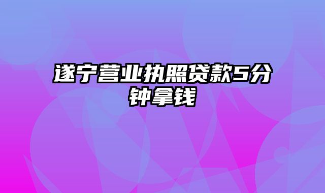 遂宁营业执照贷款5分钟拿钱