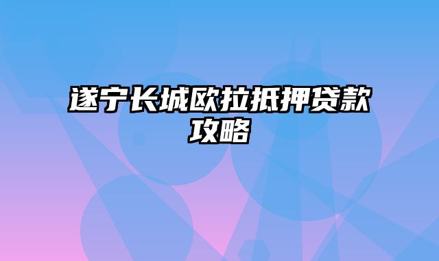 遂宁长城欧拉抵押贷款攻略