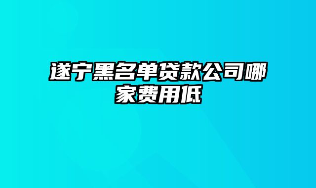 遂宁黑名单贷款公司哪家费用低