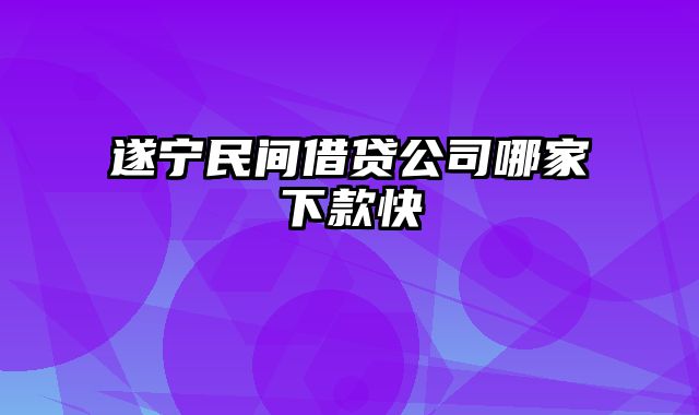 遂宁民间借贷公司哪家下款快