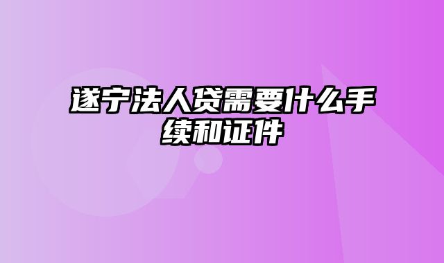 遂宁法人贷需要什么手续和证件