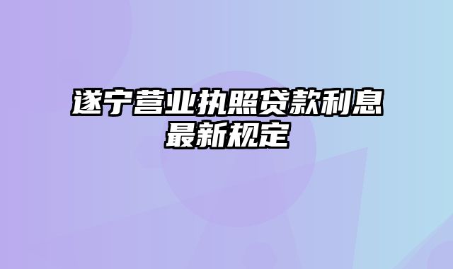 遂宁营业执照贷款利息最新规定