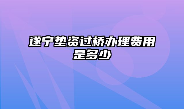 遂宁垫资过桥办理费用是多少