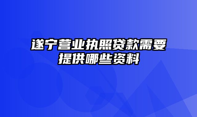 遂宁营业执照贷款需要提供哪些资料