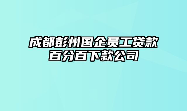 成都彭州国企员工贷款百分百下款公司