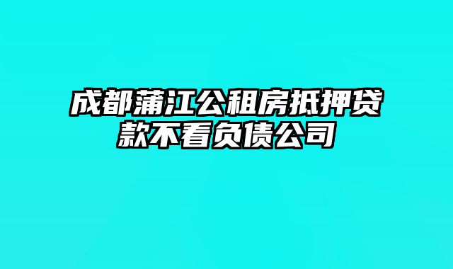 成都蒲江公租房抵押贷款不看负债公司